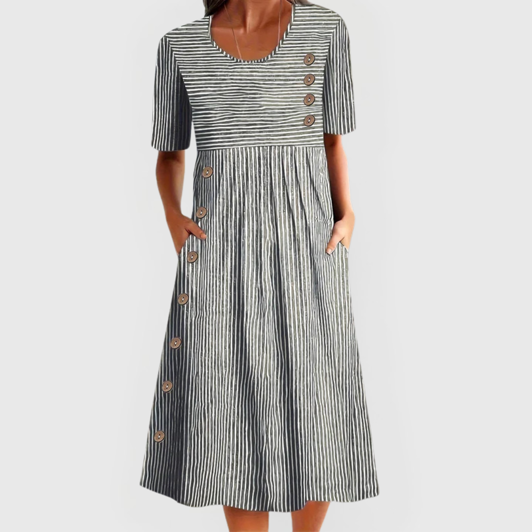 Marina | Striped Midi Dress