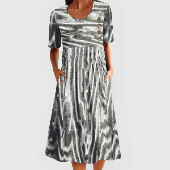 Marina | Striped Midi Dress
