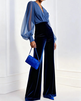 Matilde | Tuta Elegante con Scollo a V, Blu
