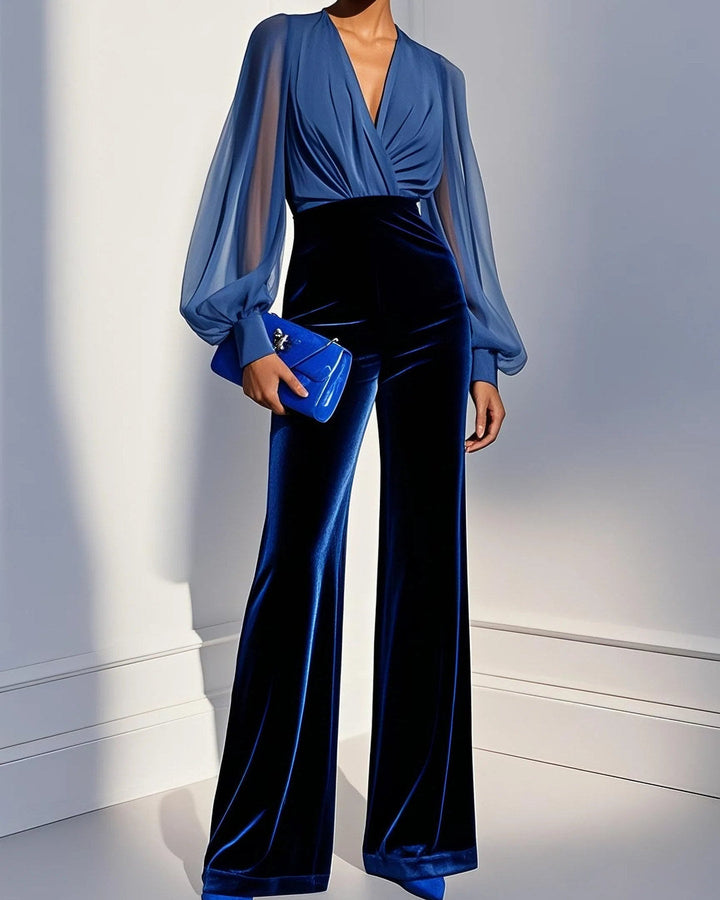 Matilde | Tuta Elegante con Scollo a V, Blu